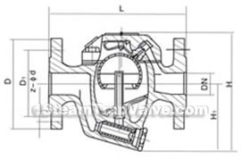 Freely semi-ball-float-type steam trap valve constructral diagram